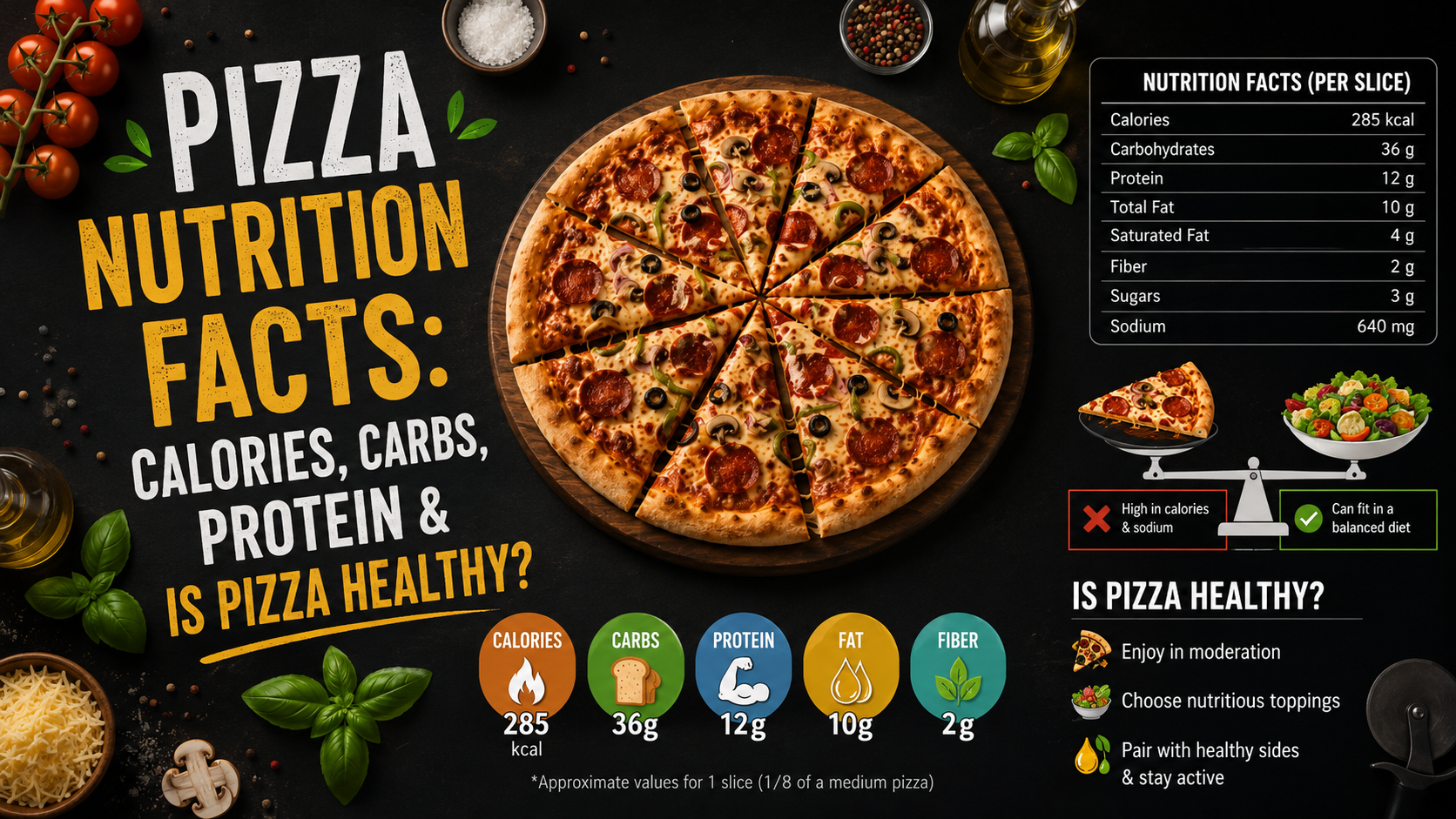 Pizza Nutrition Facts: Calories, Carbs, Protein & Is Pizza Healthy?